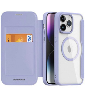 Purpurinis atverčiamas dėklas Apple iPhone 15 Pro Max telefonui "Dux Ducis Skin Pro Magsafe"