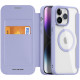 Purpurinis atverčiamas dėklas Apple iPhone 15 Pro telefonui "Dux Ducis Skin Pro Magsafe"