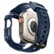 Mėlynas (Navy Blue) dėklas Apple Watch Ultra 1 / 2 / 3 / 4 (49 mm) laikrodžiui "Spigen Rugged Armor Pro"