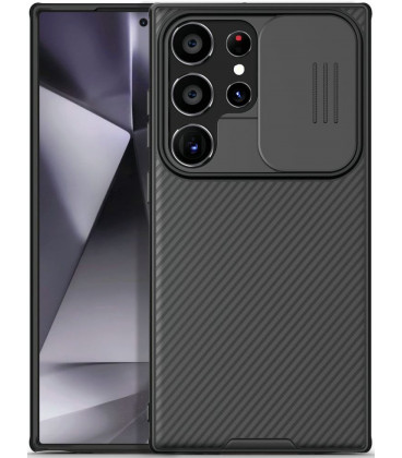 Juodas dėklas Samsung Galaxy S24 Ultra telefonui "Nillkin CamShield"