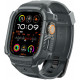 Pilkas (Dark Grey) dėklas Apple Watch Ultra 1 / 2 (49 mm) laikrodžiui "Spigen Rugged Armor Pro"