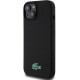 Juodas dėklas Apple iPhone 15 telefonui "Lacoste Liquid Silicone Microfiber Croc Logo MagSafe Case"