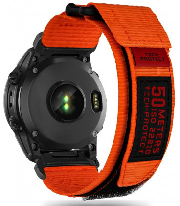 Oranžinė apyrankė Garmin Fenix 3 / 5X / 3HR / 5X PLUS / 6X / 6X PRO / 7X laikrodžiui "Tech-Protect Scout Pro"