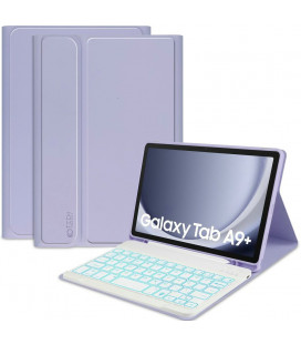 Violetinis atverčiamas dėklas + klaviatūra Samsung Galaxy Tab A9 Plus 11.0 X210 / X215 / X216 planšetei "Tech-Protect SC Pen + K