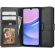 Juodas atverčiamas dėklas Samsung Galaxy A15 4G / 5G telefonui "Tech-Protect Wallet"