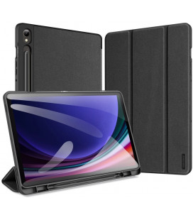 Juodas atverčiamas dėklas Samsung Galaxy Tab S9 FE 10.9 X510 / X516 planšetei "Dux Ducis Domo"