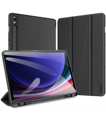 Juodas atverčiamas dėklas Samsung Galaxy Tab S9 FE 10.9 X510 / X516 planšetei "Dux Ducis Domo"
