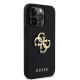 Juodas dėklas Apple iPhone 15 Pro Max telefonui "Guess PU Perforated 4G Glitter Metal Logo Case"