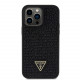 Juodas dėklas Apple iPhone 15 Pro Max telefonui "Guess Rhinestones Triangle Metal Logo Case"