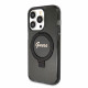 Juodas dėklas Apple iPhone 15 Pro telefonui "Guess IML Ring Stand Glitter MagSafe Case"