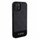 Juodas dėklas Apple iPhone 15 telefonui "Guess PU 4G Stripe MagSafe Case"