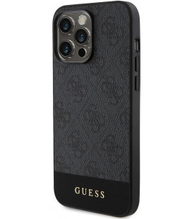 Juodas dėklas Apple iPhone 15 Pro Max telefonui "Guess PU 4G Stripe MagSafe Case"