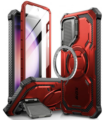Raudonas dėklas Samsung Galaxy S24 telefonui "Supcase IBLSN Armorbox Mag Magsafe"