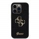 Juodas dėklas Apple iPhone 15 Pro telefonui "Guess PU Fixed Glitter 4G Metal Logo Case"