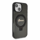 Juodas dėklas Apple iPhone 15 telefonui "Guess IML Ring Stand Glitter MagSafe Case"