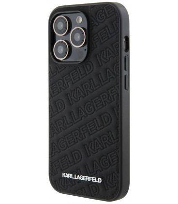 Juodas dėklas Apple iPhone 15 Pro Max telefonui "Karl Lagerfeld PU Quilted Pattern Case"