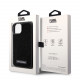 Juodas dėklas Apple iPhone 15 telefonui "Karl Lagerfeld Rhinestone Plate Metal Logo Case"