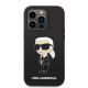 Juodas dėklas Apple iPhone 15 Pro telefonui "Karl Lagerfeld Liquid Silicone Ikonik NFT Case"