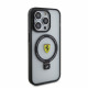 Juodas dėklas Apple iPhone 15 Pro telefonui "Ferrari Ring Stand MagSafe Case"