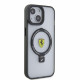Juodas dėklas Apple iPhone 15 telefonui "Ferrari Ring Stand MagSafe Case"