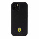 Juodas dėklas Apple iPhone 15 telefonui "Ferrari PU Leather Bottom Carbon MagSafe Case"