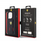Juodas dėklas Apple iPhone 15 Pro Max telefonui "Ferrari Carbon Grip Stand Case"