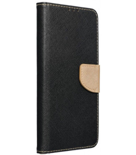Juodas / auksinės spalvos atverčiamas dėklas Samsung Galaxy A54 5G telefonui "Fancy Book"