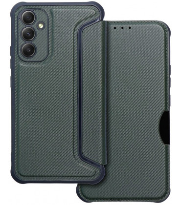 Tamsiai žalias atverčiamas dėklas Samsung Galaxy A34 5G telefonui "Razor Book"