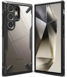 Juodas / skaidrus dėklas Samsung Galaxy S24 Ultra telefonui "Ringke Fusion X"
