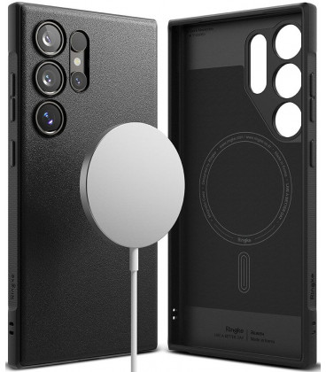Juodas dėklas Samsung Galaxy S24 Ultra telefonui "Ringke Onyx Magnetic"