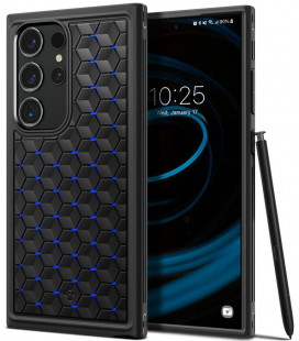 Juodas / mėlynas dėklas Samsung Galaxy S24 Ultra telefonui "Spigen Cryo Armor"