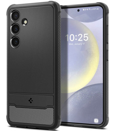 Matinis juodas dėklas Samsung Galaxy S24 Plus telefonui "Spigen Rugged Armor"