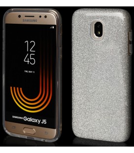 Sidabrinės spalvos silikoninis blizgantis dėklas Samsung Galaxy J5 2017 telefonui "Blink"