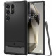 Matinis juodas dėklas Samsung Galaxy S24 Ultra telefonui "Spigen Rugged Armor"
