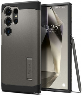 Pilkas dėklas Samsung Galaxy S24 Ultra telefonui "Spigen Tough Armor"