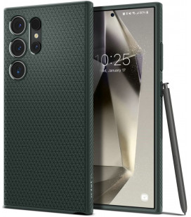 Žalias dėklas Samsung Galaxy S24 Ultra telefonui "Spigen Liquid Air"