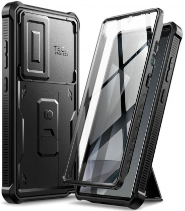 Juodas dėklas Samsung Galaxy S24 Ultra telefonui "Tech-Protect Kevlar Cam+"