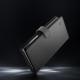 Juodas atverčiamas dėklas Samsung Galaxy S24 Ultra telefonui "Spigen Wallet S Plus"