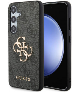 Pilkas dėklas Samsung Galaxy S24 Plus telefonui "Guess PU 4G Metal Logo Case"
