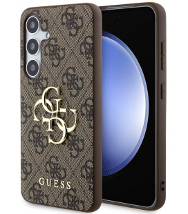 Rudas dėklas Samsung Galaxy S24 Plus telefonui "Guess PU 4G Metal Logo Case"