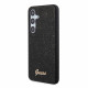 Juodas dėklas Samsung Galaxy S24 Plus telefonui "Guess PC/TPU Glitter Flakes Metal Logo Case"