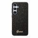 Juodas dėklas Samsung Galaxy S24 Plus telefonui "Guess PC/TPU Glitter Flakes Metal Logo Case"