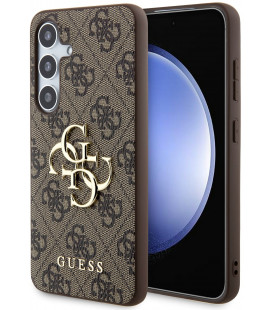 Rudas dėklas Samsung Galaxy S24 telefonui "Guess PU 4G Metal Logo Case"