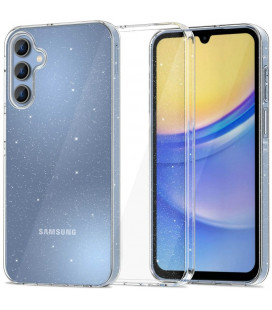 Skaidrus dėklas su blizgučiais Samsung Galaxy A15 4G / 5G telefonui "Tech-Protect Flexair Glitter"