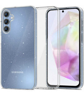 Skaidrus dėklas su blizgučiais Samsung Galaxy A35 5G telefonui "Tech-Protect Flexair Glitter"