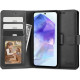 Juodas atverčiamas dėklas Samsung Galaxy A55 5G telefonui "Tech-Protect Wallet"
