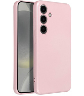 Rožinis dėklas Samsung Galaxy S24 telefonui "Metallic Case"