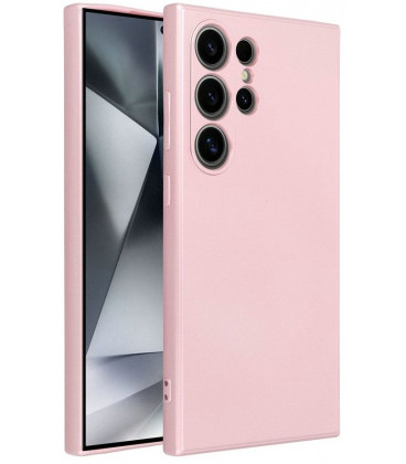 Rožinis dėklas Samsung Galaxy S24 Ultra telefonui "Metallic Case"