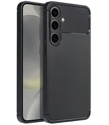 Juodas dėklas Samsung Galaxy S24 Plus telefonui "Carbon Premium"