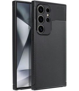 Juodas dėklas Samsung Galaxy S24 Ultra telefonui "Carbon Premium"